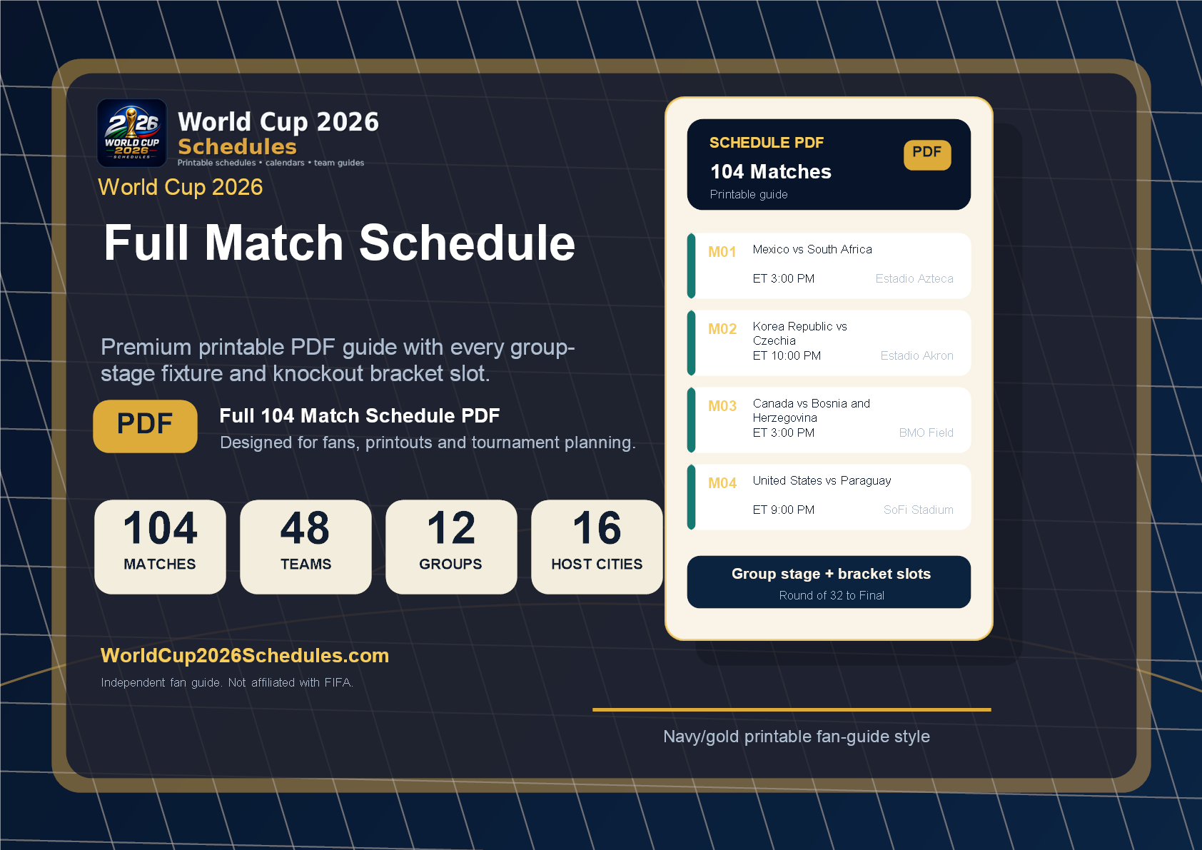 World Cup 2026 full 104 match schedule preview